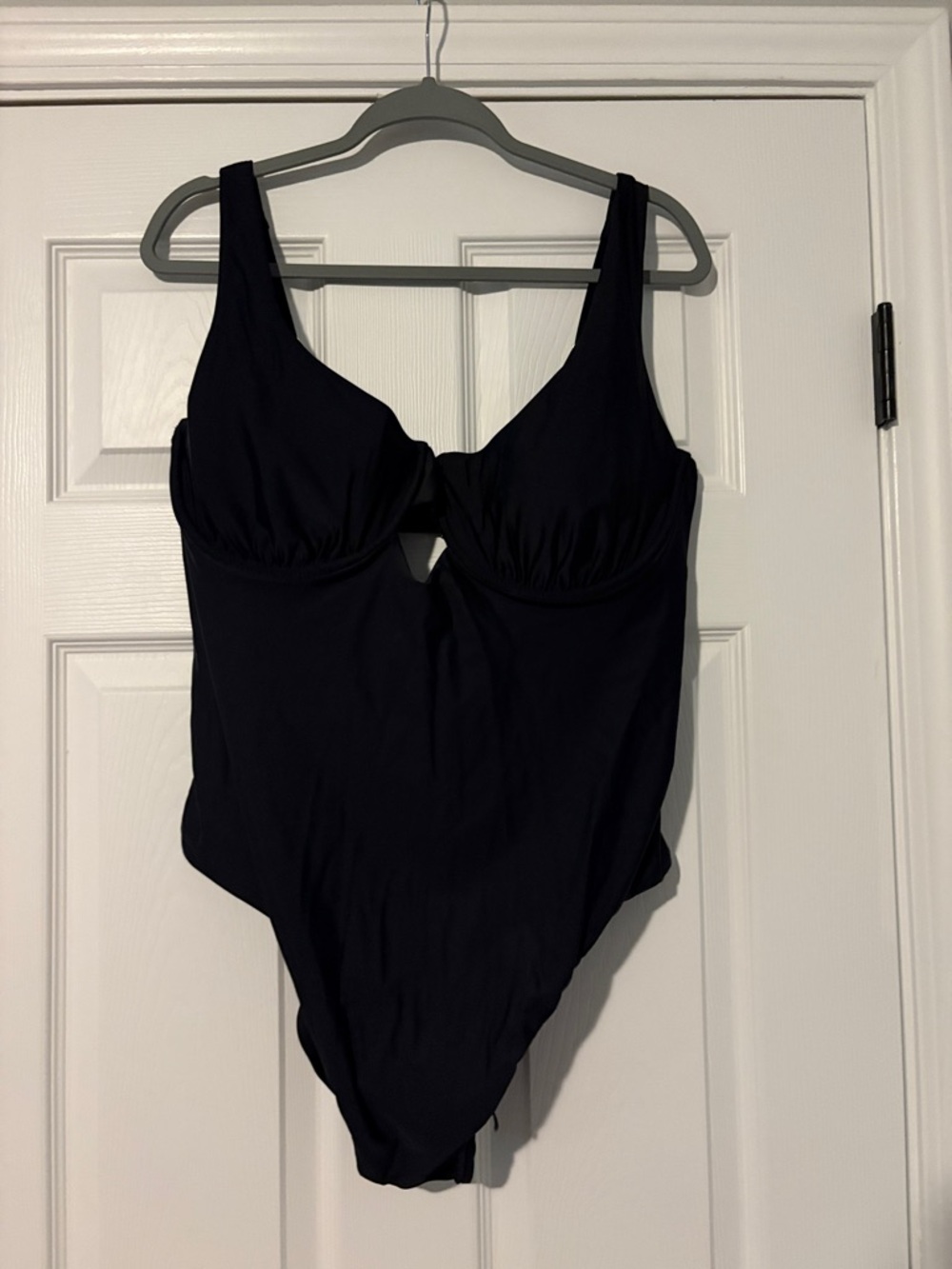 Time and Tru Black One-Piece Swimsuit with Supportive Cups